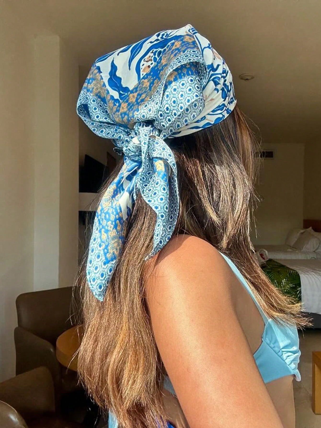 Silk Scarf Square - Luxury Brand Bohemia Print Square Silk