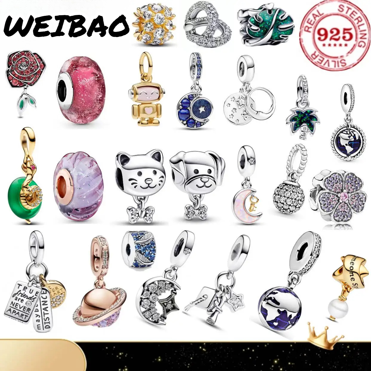 Women Accessories Bracelet - 925 Pure Silver Pendant: Exquisite Sun