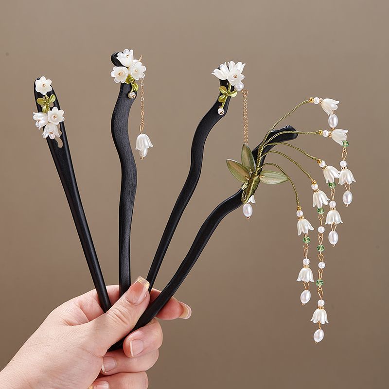 Women Accessories Aesthetic - Wooden Flower Hairpin Vintage Convallaria Majalis