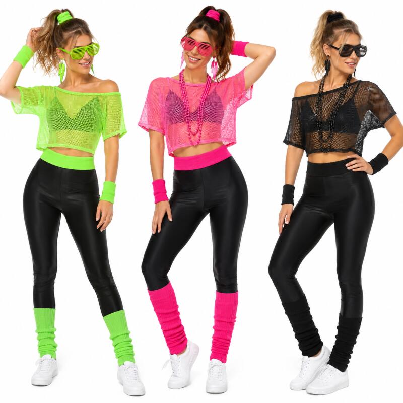 Women'S Accessories In The 80S - 80s Hippie Disco Outfit Set Neon