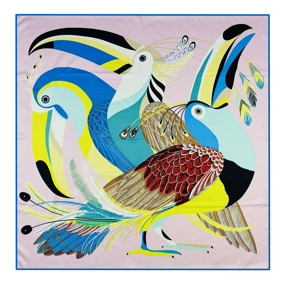 Silk Scarf Square - 90cm Luxury Parrot Twill Silk Brand
