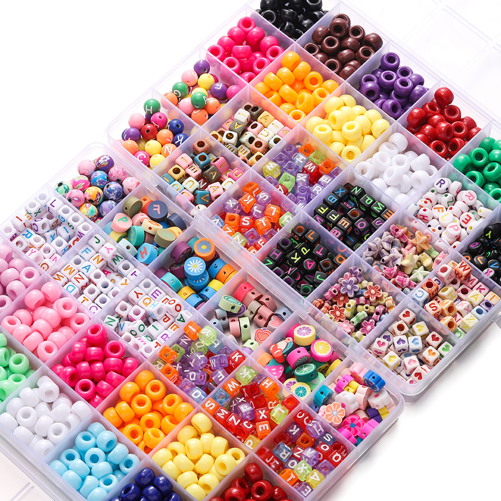 Women Accessories Bracelet - 1 Box Colorful Acrylic Pony Bead
