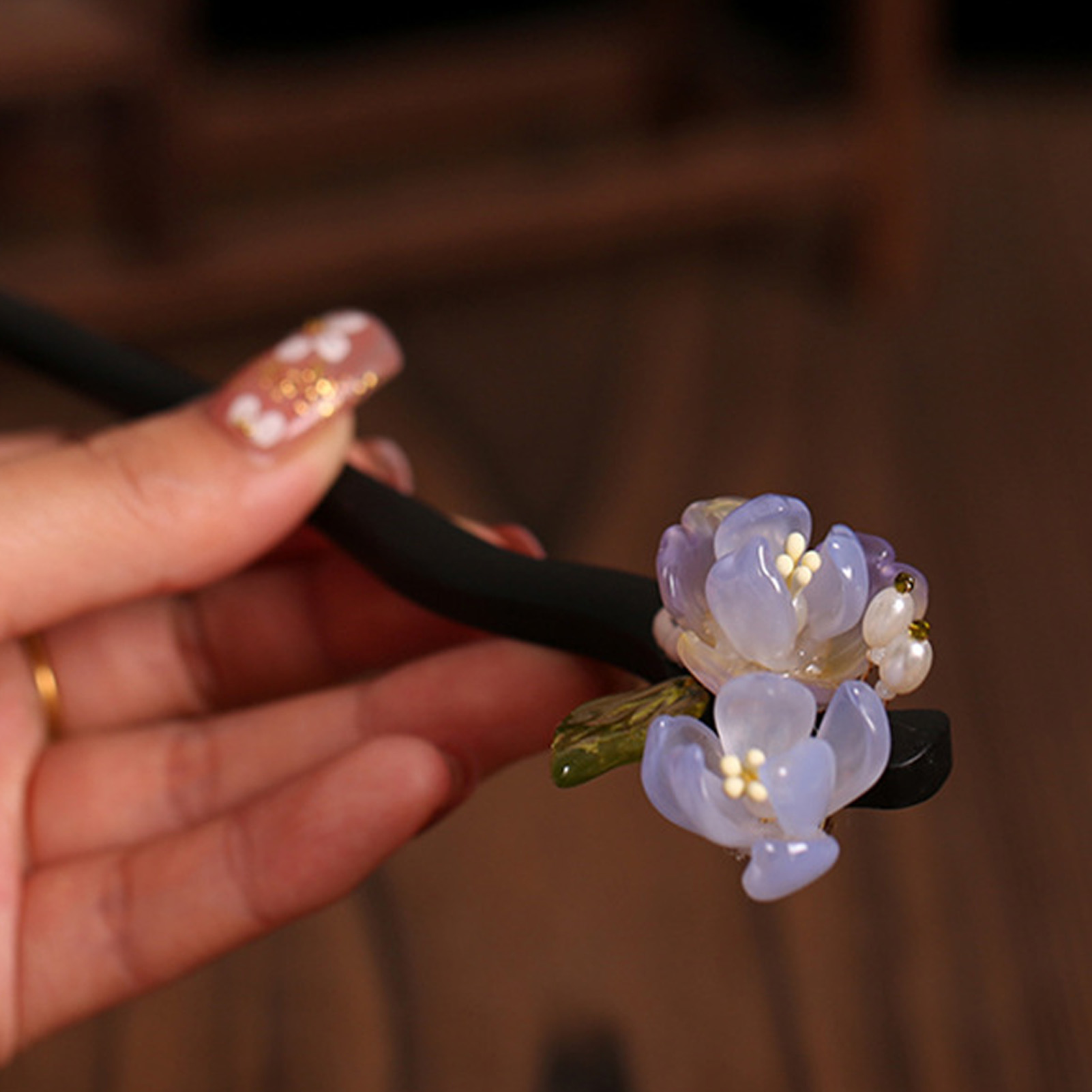 Women Accessories Aesthetic - Vintage Wooden Flower Hairpin For Women