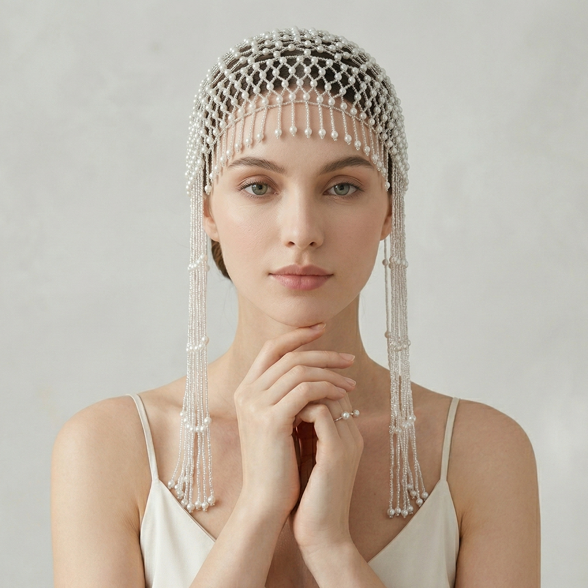 Luxury Pearls Beaded Headwrap  - đánh giá và giá Women Accessories Aesthetic