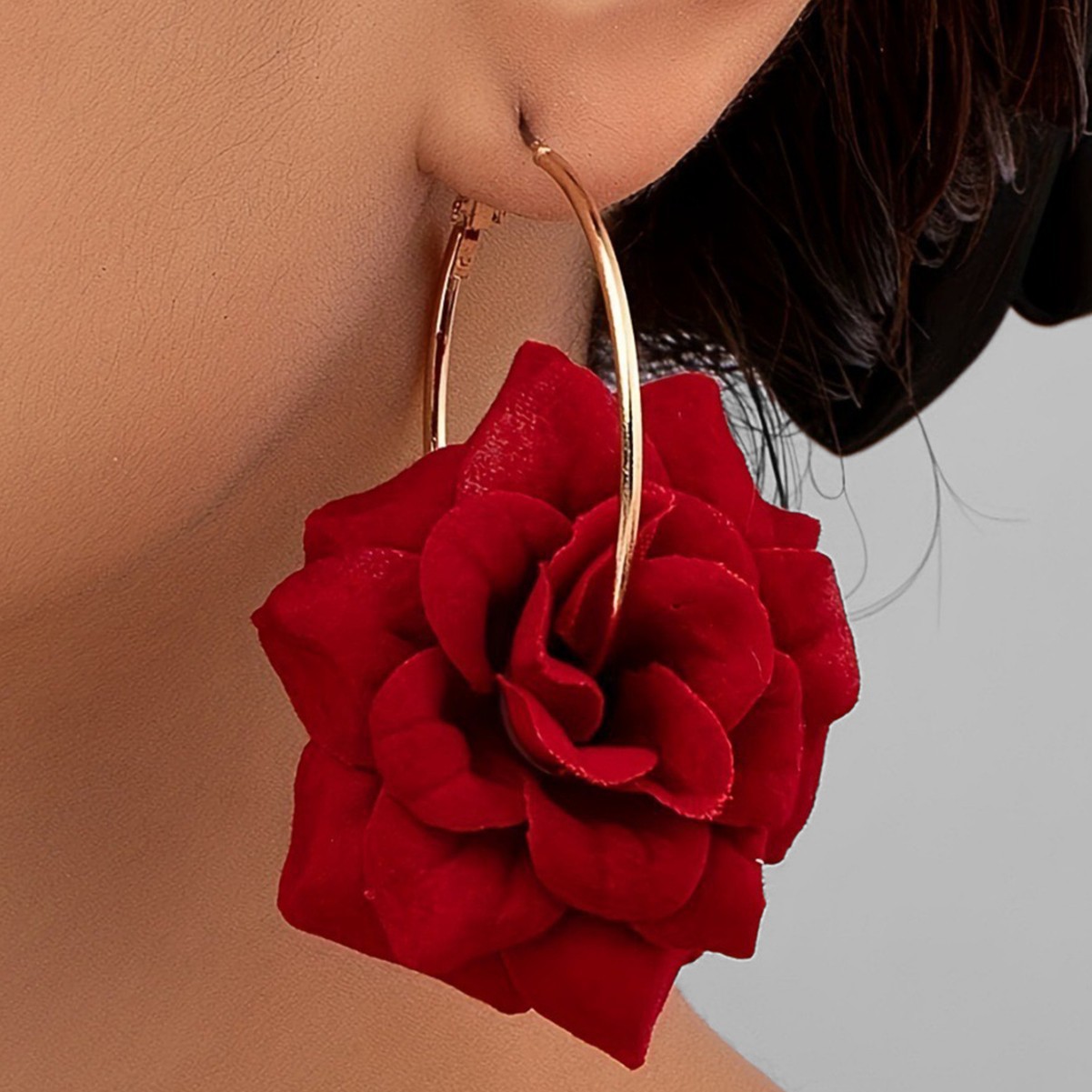 Exaggerated Hoop Earrings Red  - đánh giá và giá Women'S Accessories Jewelry Sale