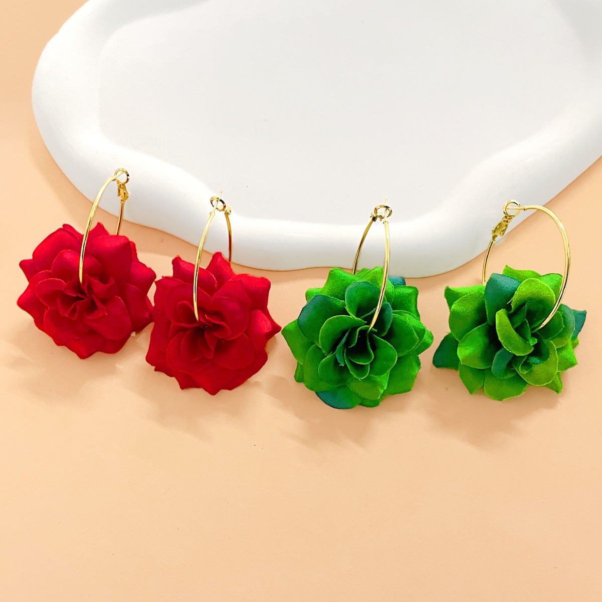 Exaggerated Hoop Earrings Red  - đánh giá và giá Women'S Accessories Jewelry Sale