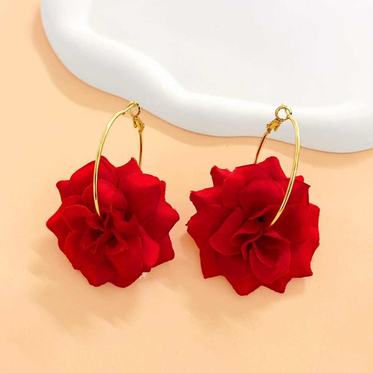 Exaggerated Hoop Earrings Red  - đánh giá và giá Women'S Accessories Jewelry Sale