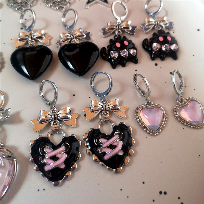 Goth Cute Punk Black Heart Win - đánh giá và giá Women'S Emo Accessories