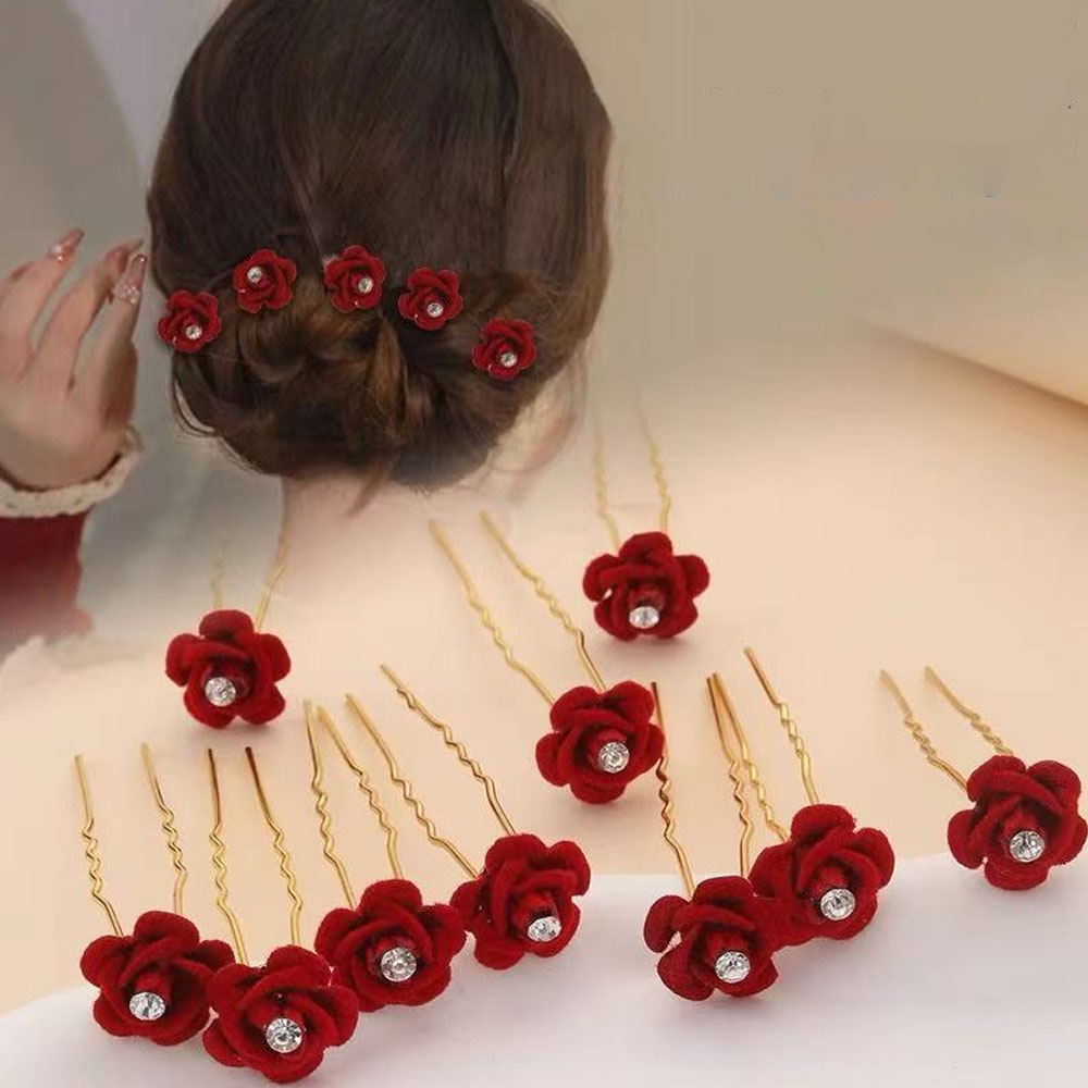 10Pcs Rose Hair Accessories We - đánh giá và giá Women'S Red Accessories
