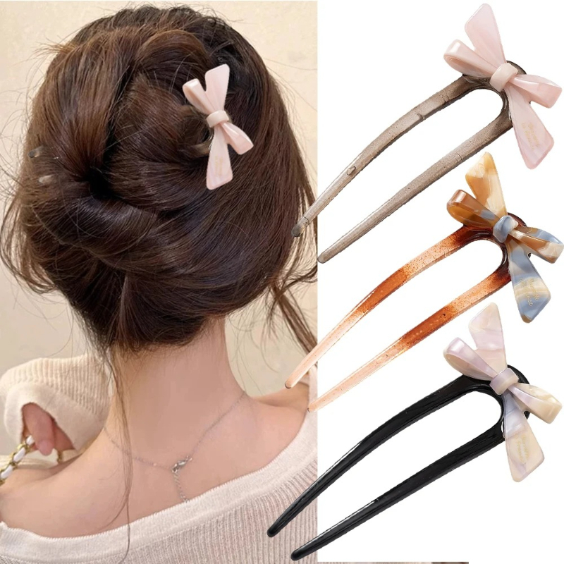 1 piece, sweet bow U-shaped ha - đánh giá và giá Women Accessories Aesthetic