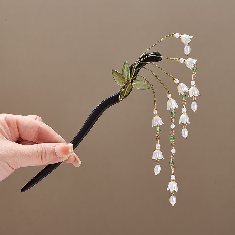 Wooden Flower Hairpin Vintage  - đánh giá và giá Women Accessories Aesthetic