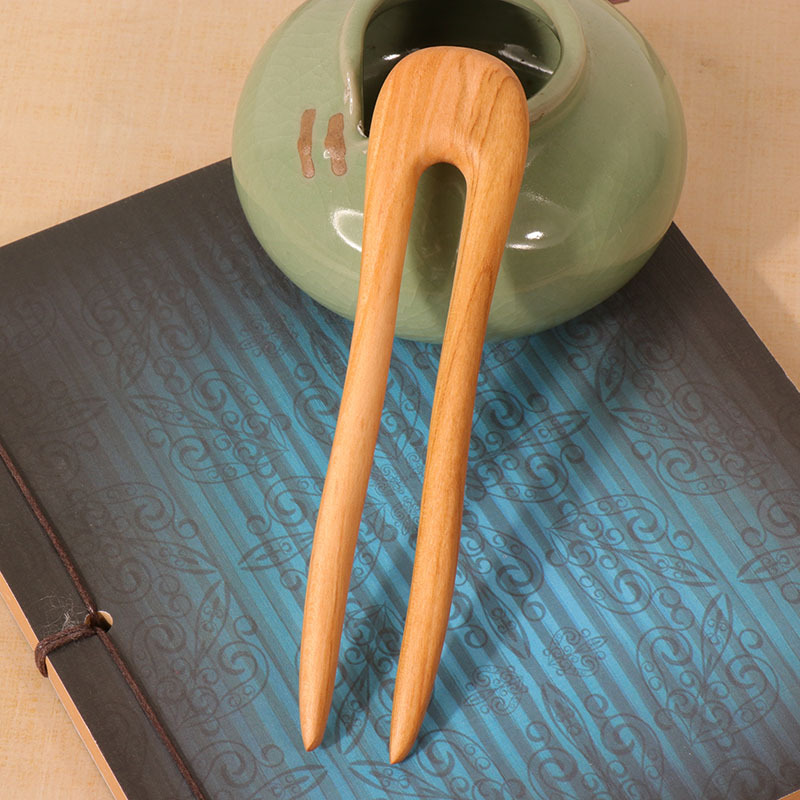 Peach Wood U-shaped Hairpin An - đánh giá và giá Women Accessories Aesthetic