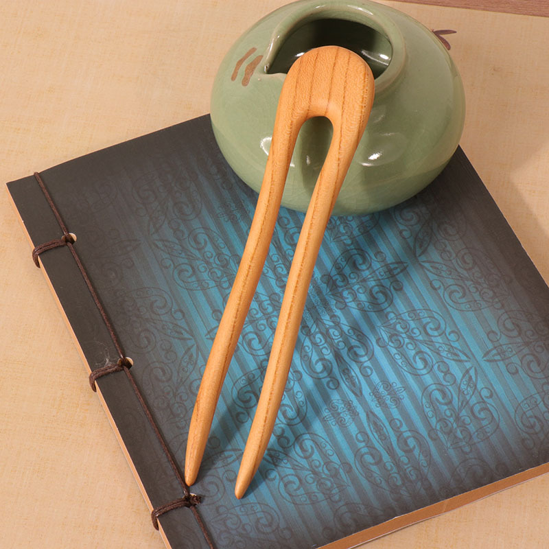 Peach Wood U-shaped Hairpin An - đánh giá và giá Women Accessories Aesthetic