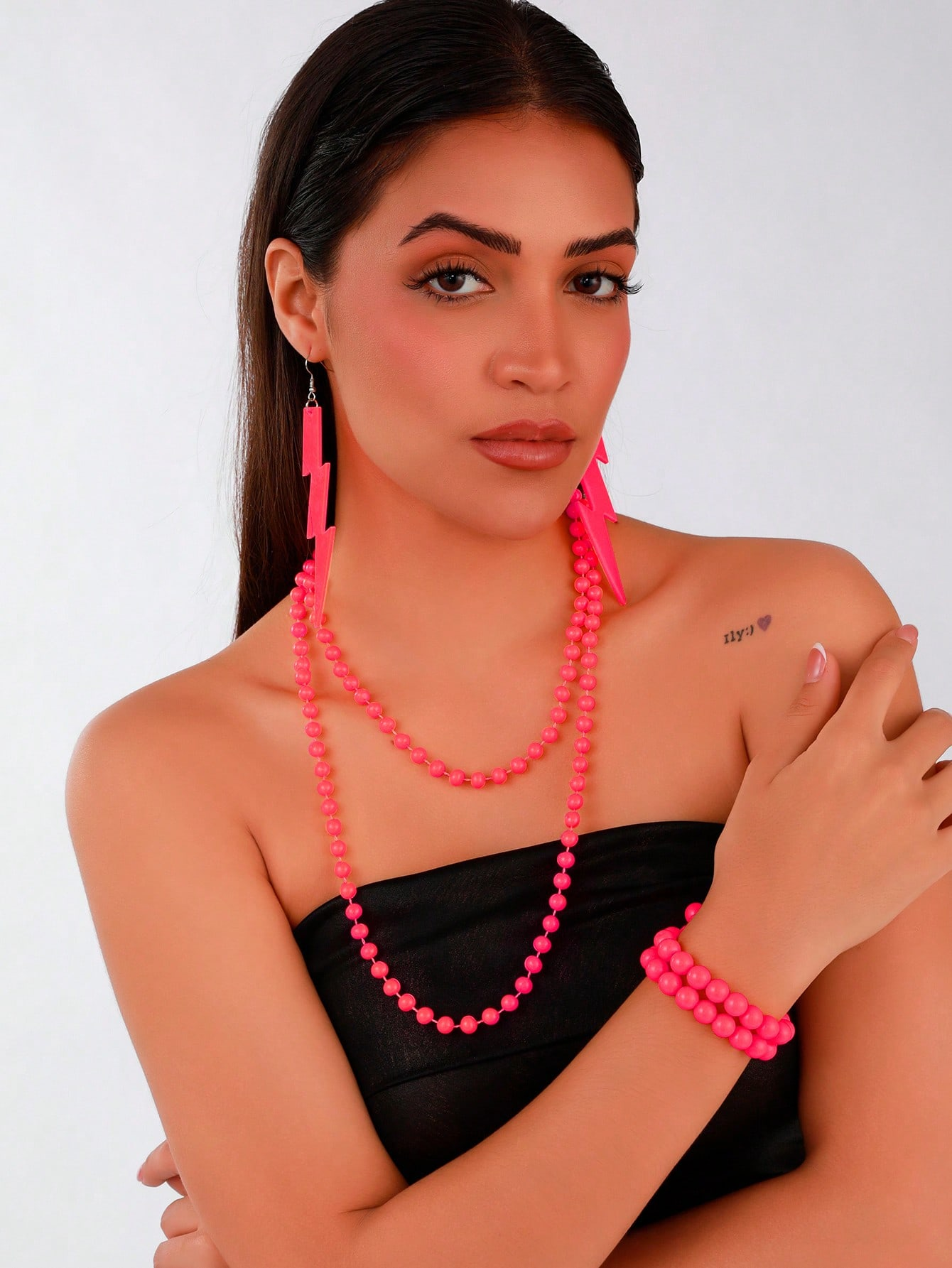 80s Retro Neon Pink Lightning  - đánh giá và giá Women'S Accessories In The 80S