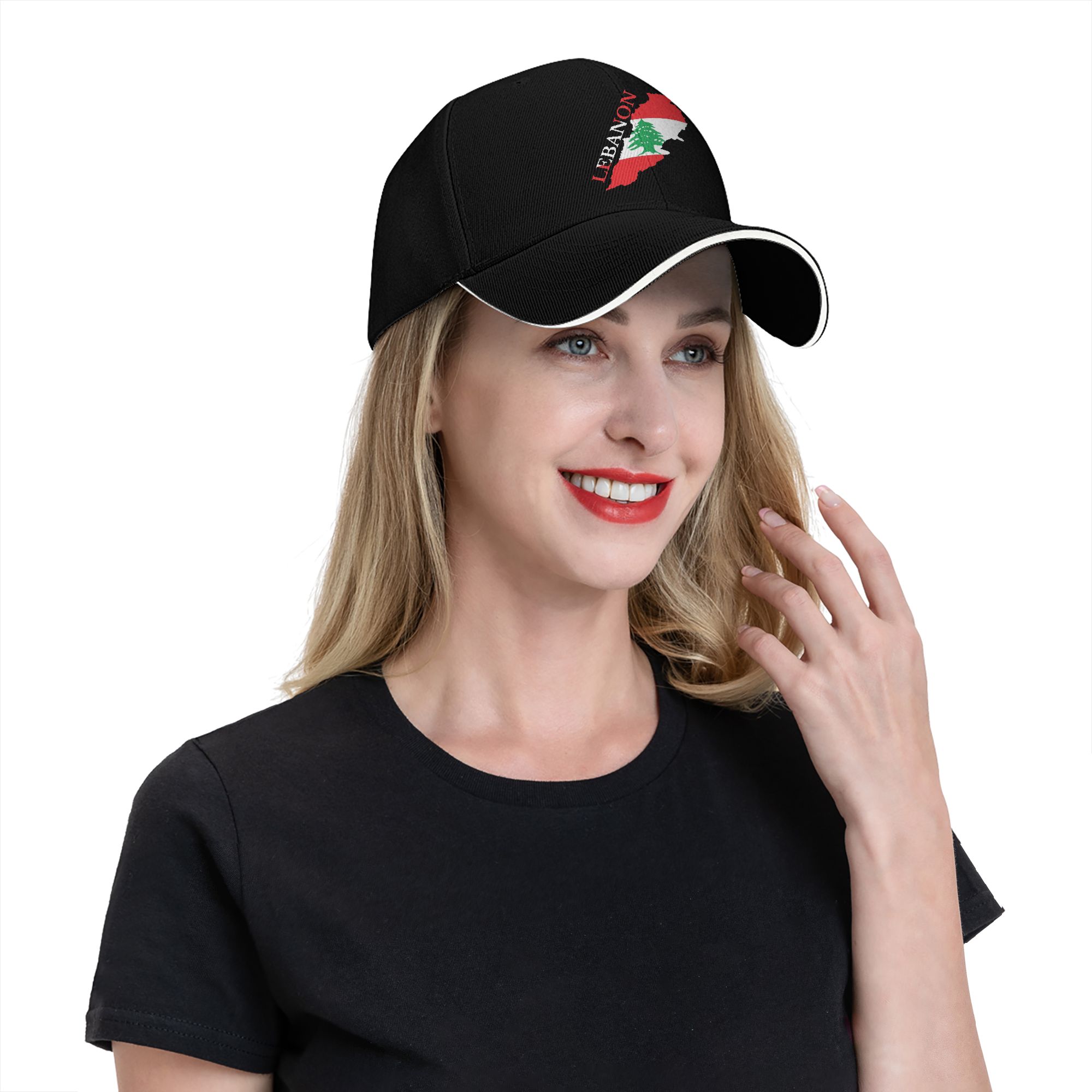 Lebanon Flag Heart Baseball Ca - đánh giá và giá Women Accessories Lebanon