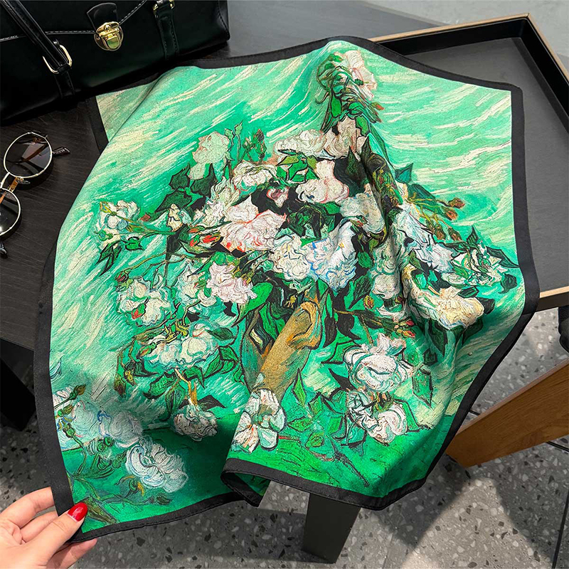 100% Silk Scarf Bandana Women  - đánh giá và giá Silk Scarf Square