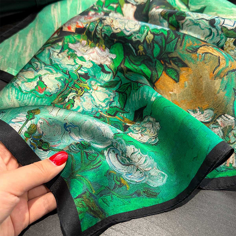 100% Silk Scarf Bandana Women  - đánh giá và giá Silk Scarf Square