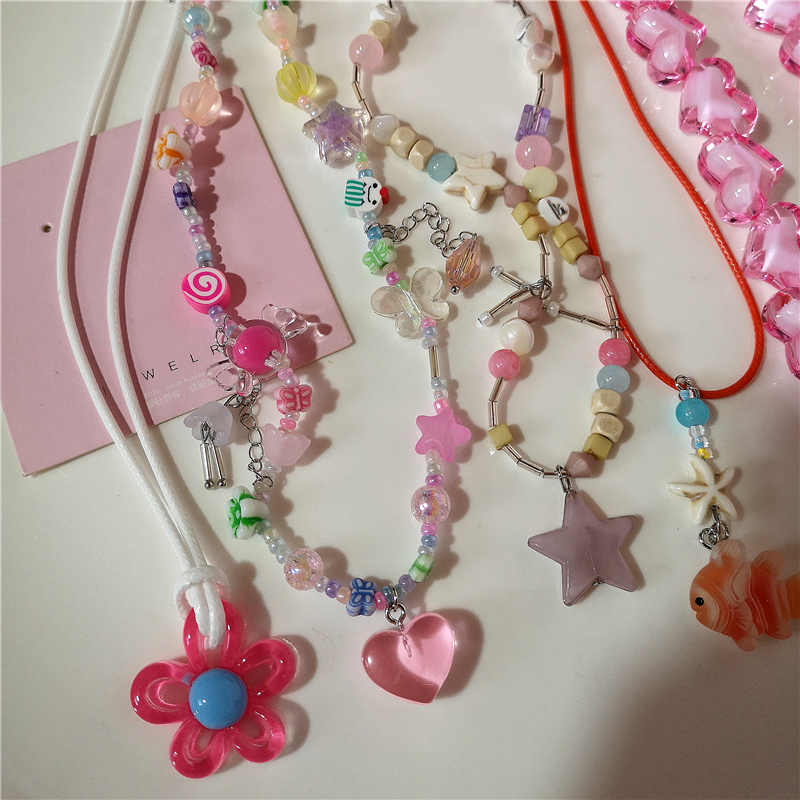 Y2K Pink Acrylic Flower Star T - đánh giá và giá Women'S Emo Accessories