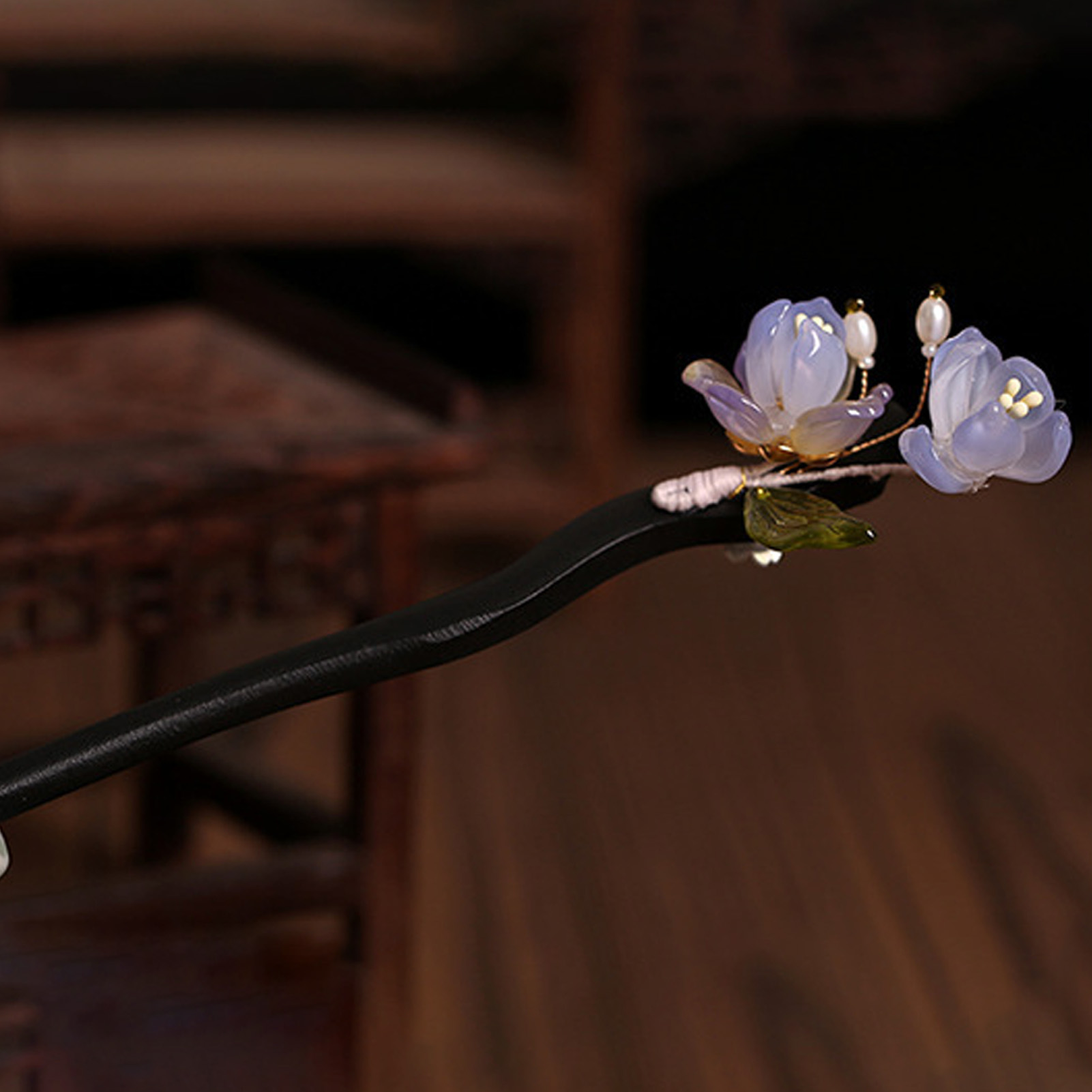 Vintage Wooden Flower Hairpin  - đánh giá và giá Women Accessories Aesthetic